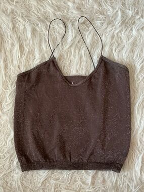 Free People Brown Shimmer Camisole